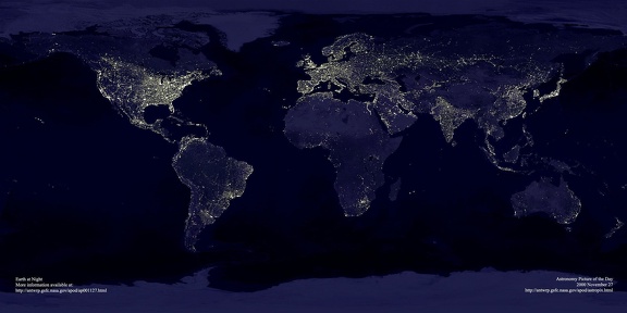 Espace Photo NASA Photo satellite de la Terre vue de l espace et de nuit